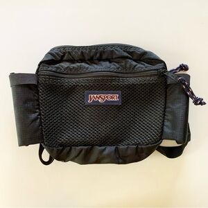 JanSport Black Belt Bag with Water Bottle Slot